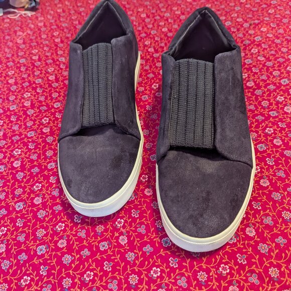 Vince Cantara Suede Sneakers Slip On Normcore Preppy Navy Blue Shoes Leather - Picture 9 of 9